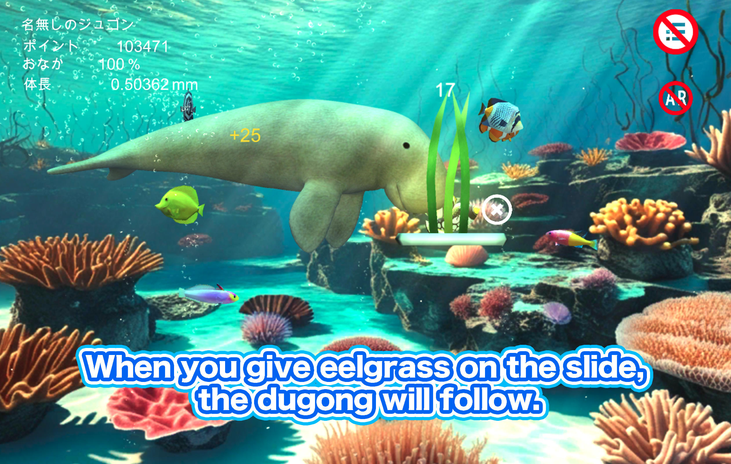 Dugong and Tropical Fish Game Screenshot