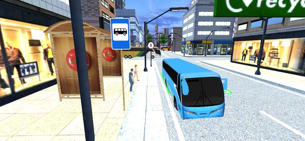 Mestre de condução 3D de estacionamento de ônibus versão móvel