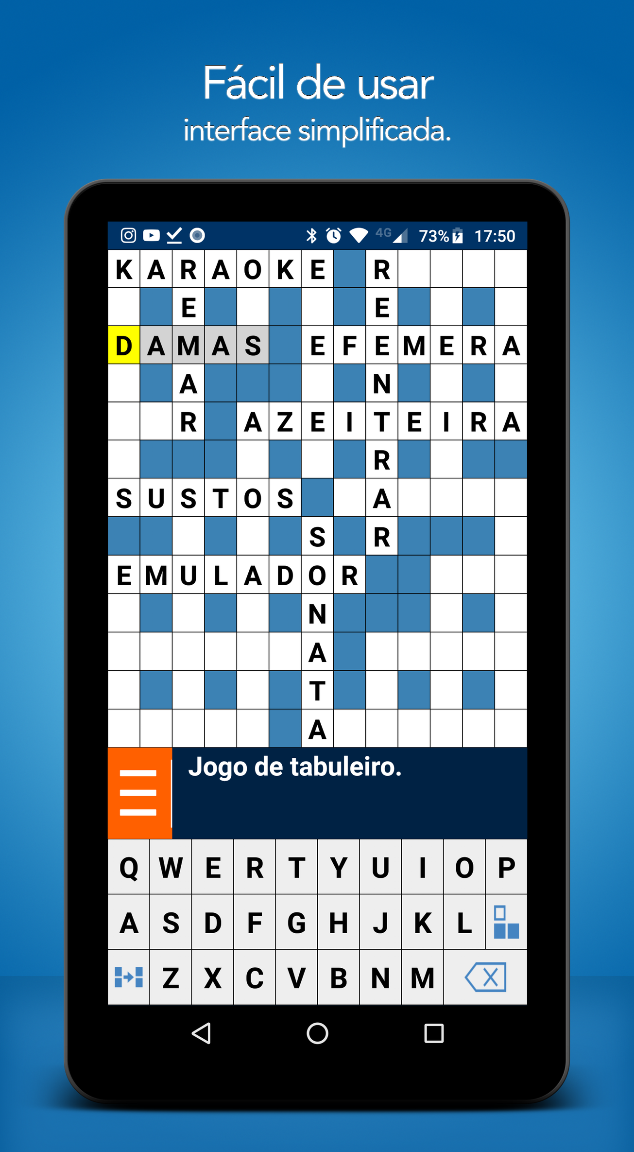 Captura de Tela do Jogo Palavras Cruzadas