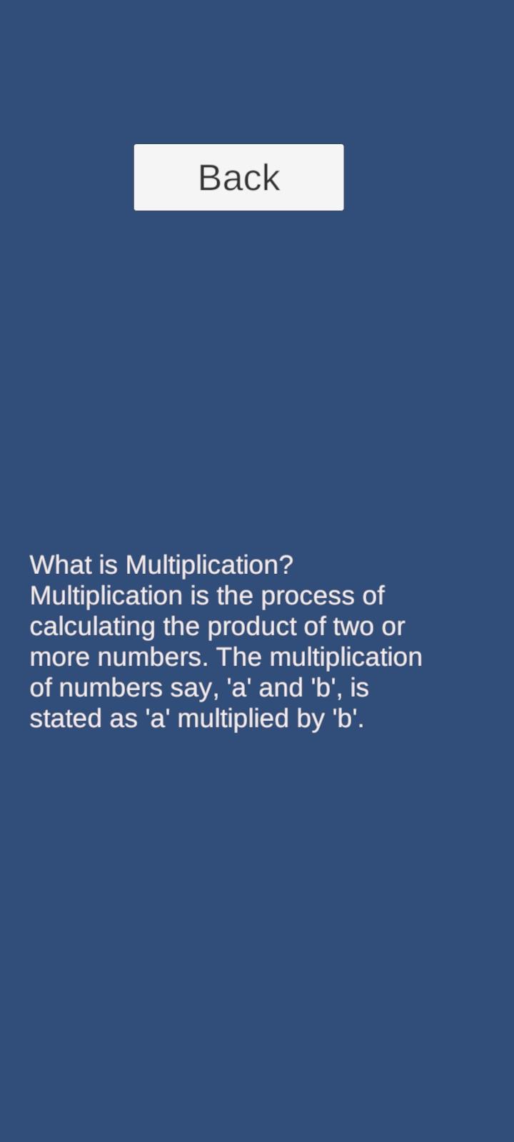 Multiplication Game Screenshot