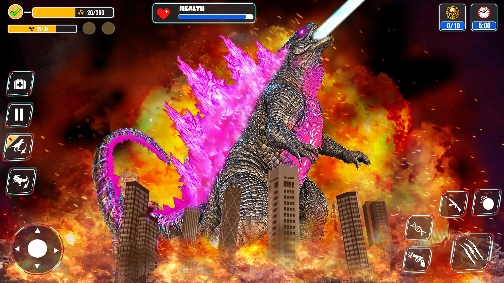 Giant Monster City Attack Game Game Screenshot