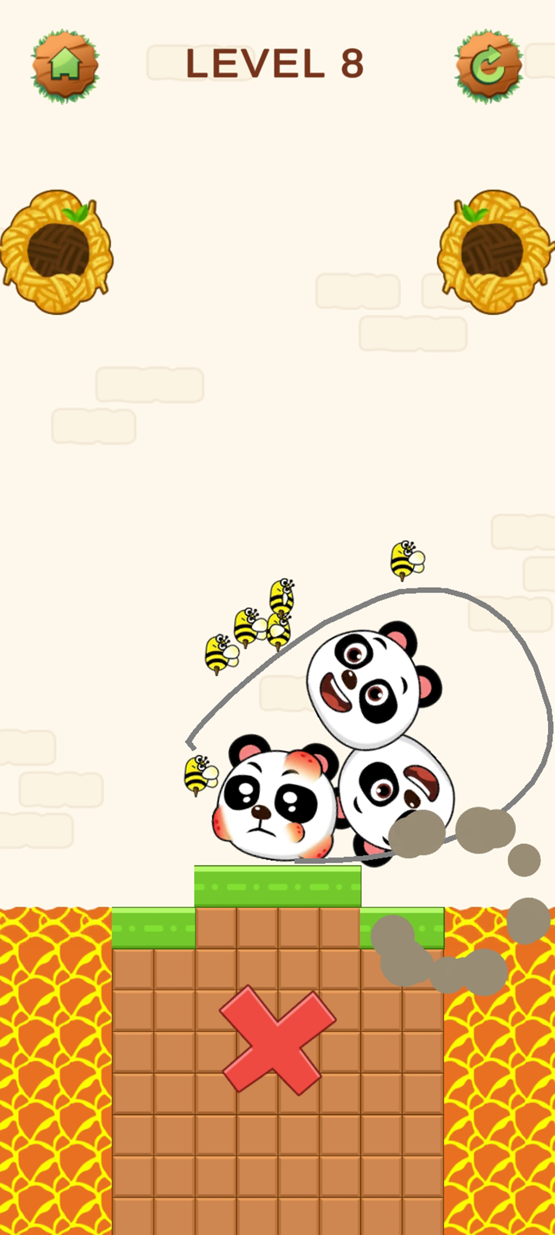 Panda Kawaii : Draw To Rescue Game Screenshot