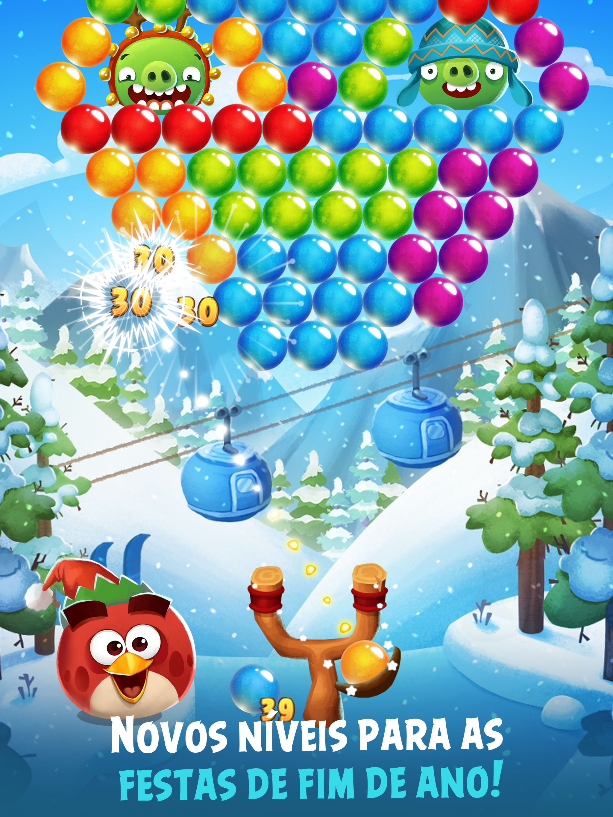Captura de Tela do Jogo Angry Birds POP Bubble Shooter