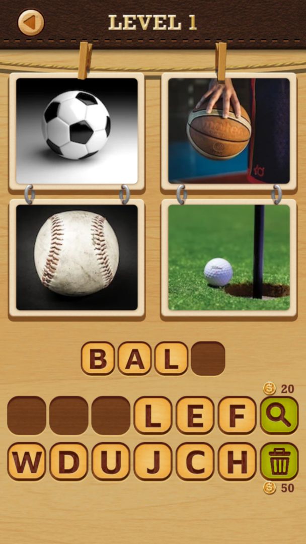 4 Pics Puzzle: Guess 1 Word screenshot game