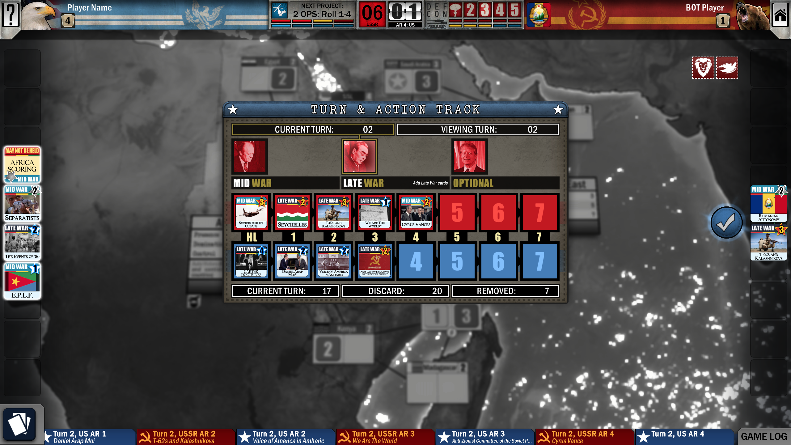 Screenshot of Twilight Struggle: Red Sea