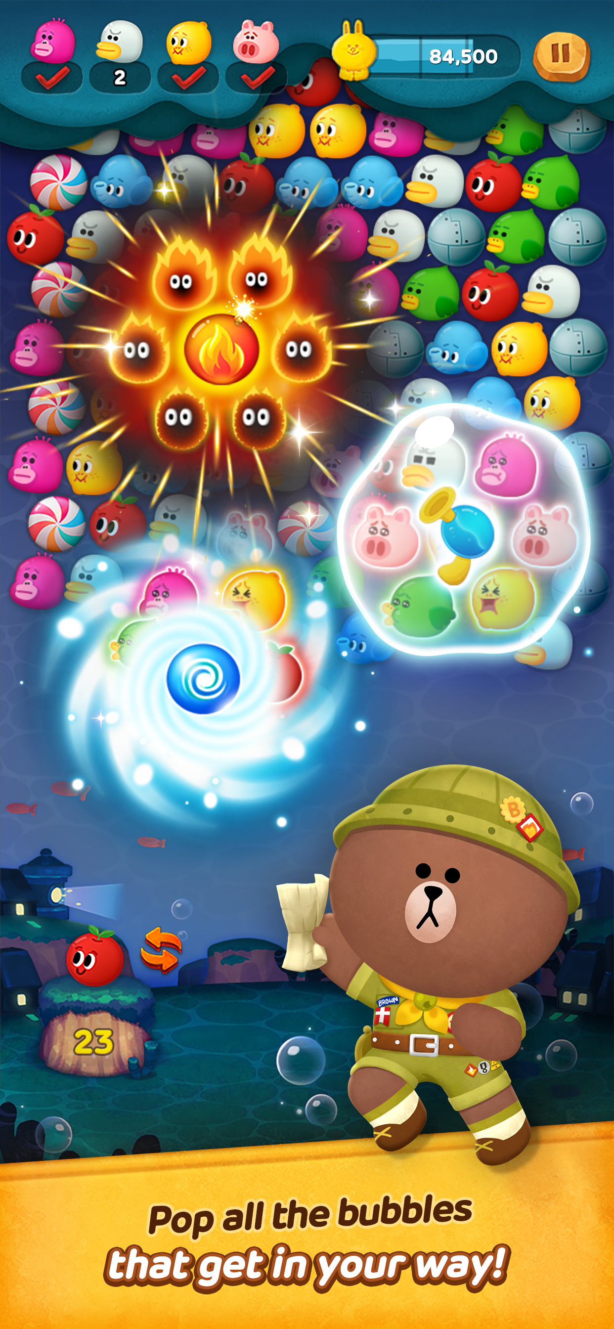 Cuplikan Layar Game LINE Bubble 2