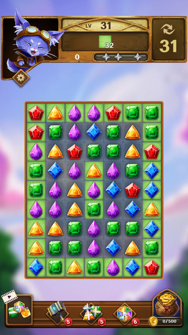 Screenshot of Fantasy Gems : Match 3 Puzzle