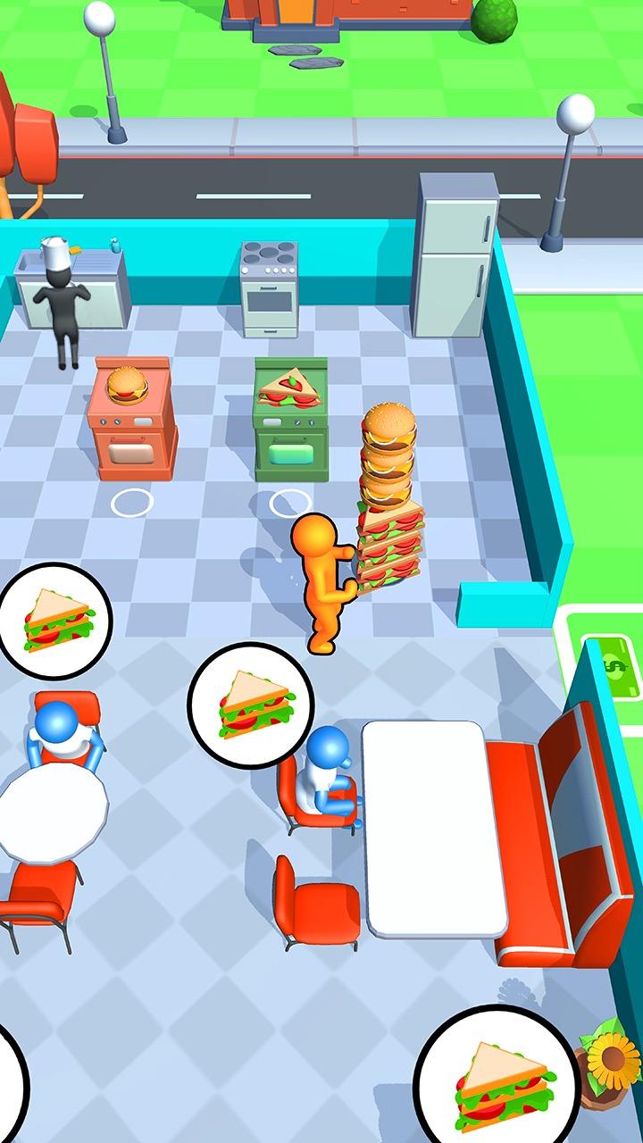 Captura de Tela do Jogo Idle Burger Ready : Dream Shop