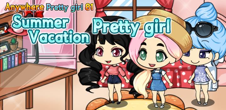 Banner of Summer Vacation Pretty Girl 