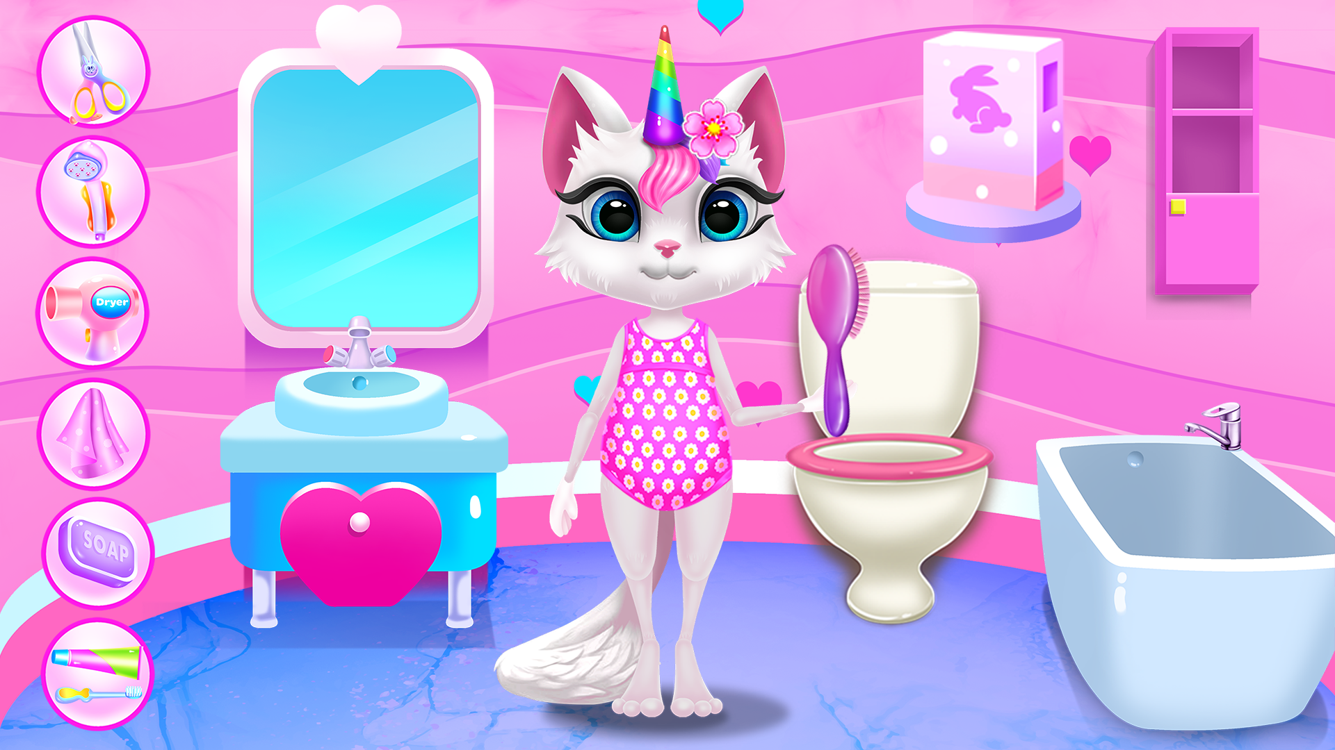 Kitty Kate Unicorn Daily Care Game Screenshot