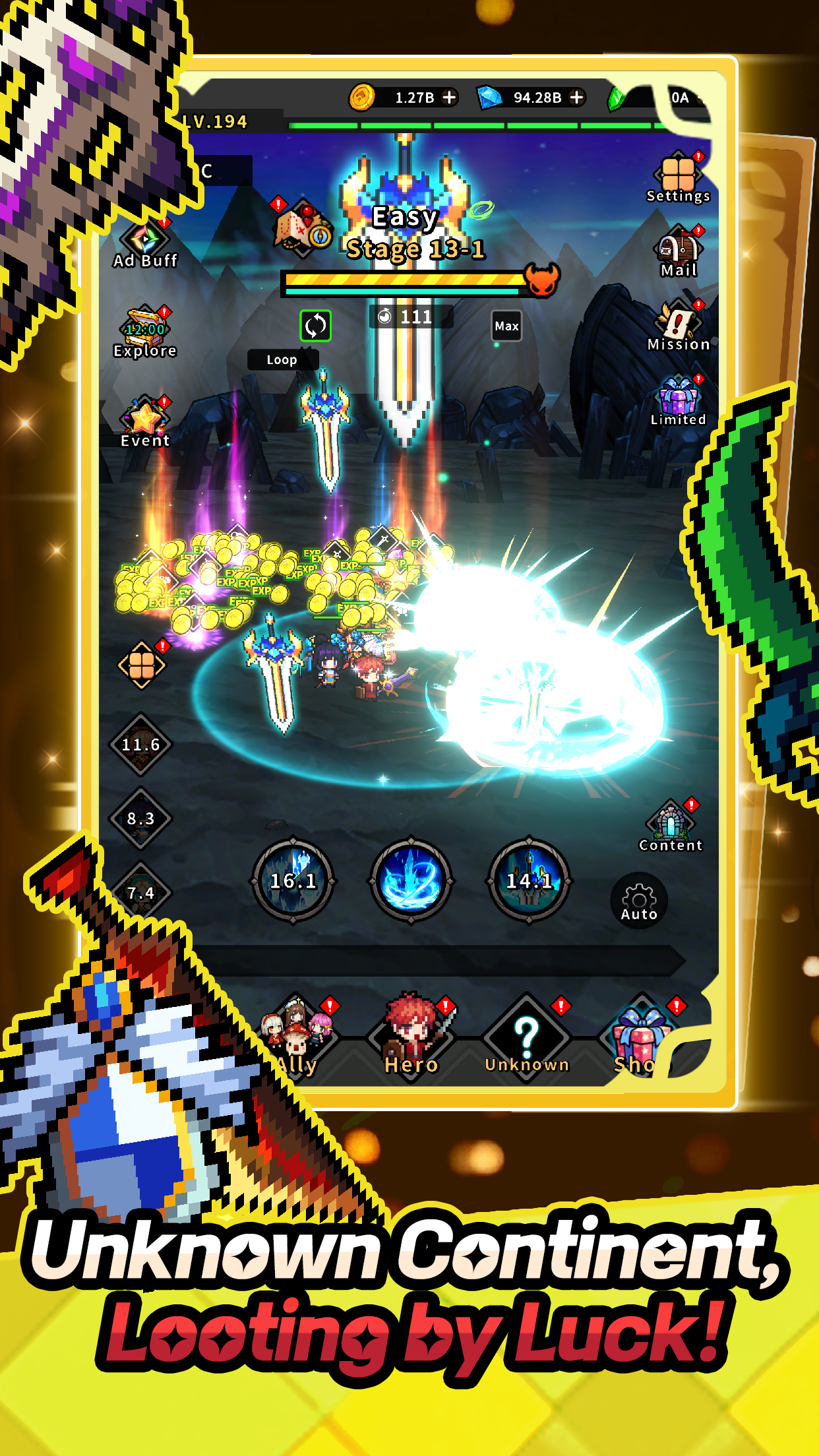 Captura de Tela do Jogo Hidden Heroes : AFK Idle RPG