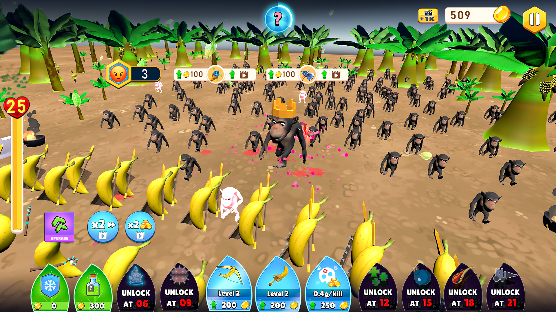 Banana Defence: Monkey Rush! 遊戲截圖