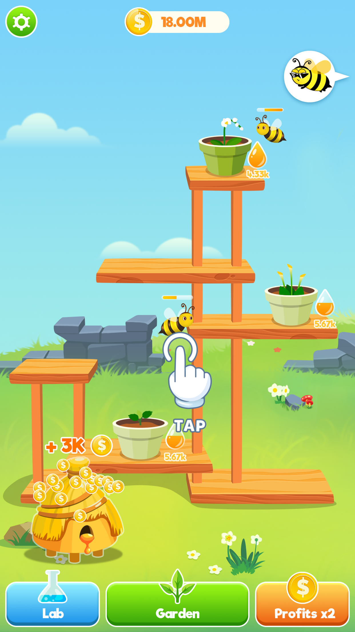 Screenshot 1 of ပျားရည်ဥယျာဉ် - Honey & Bee Tycoon 1.0.18