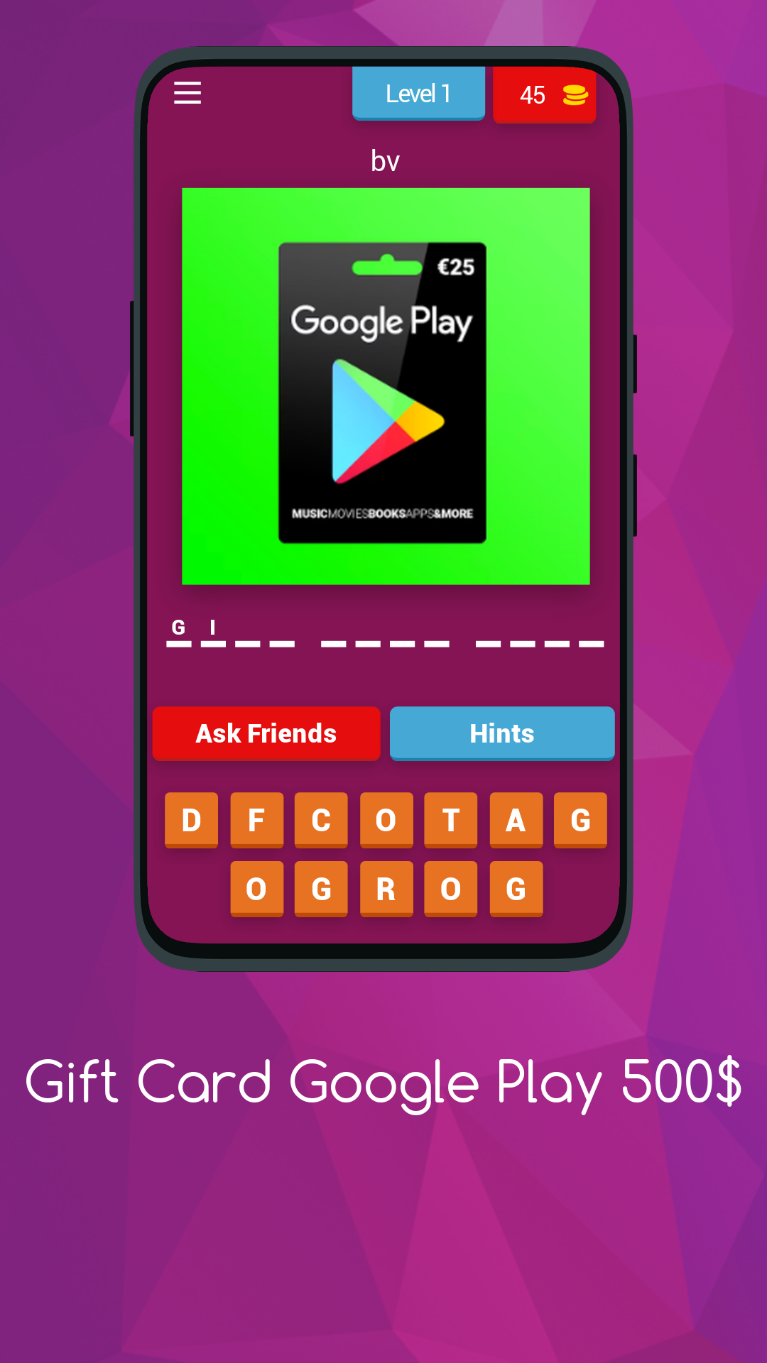 Screenshot of Google Play  dr500 Card Win