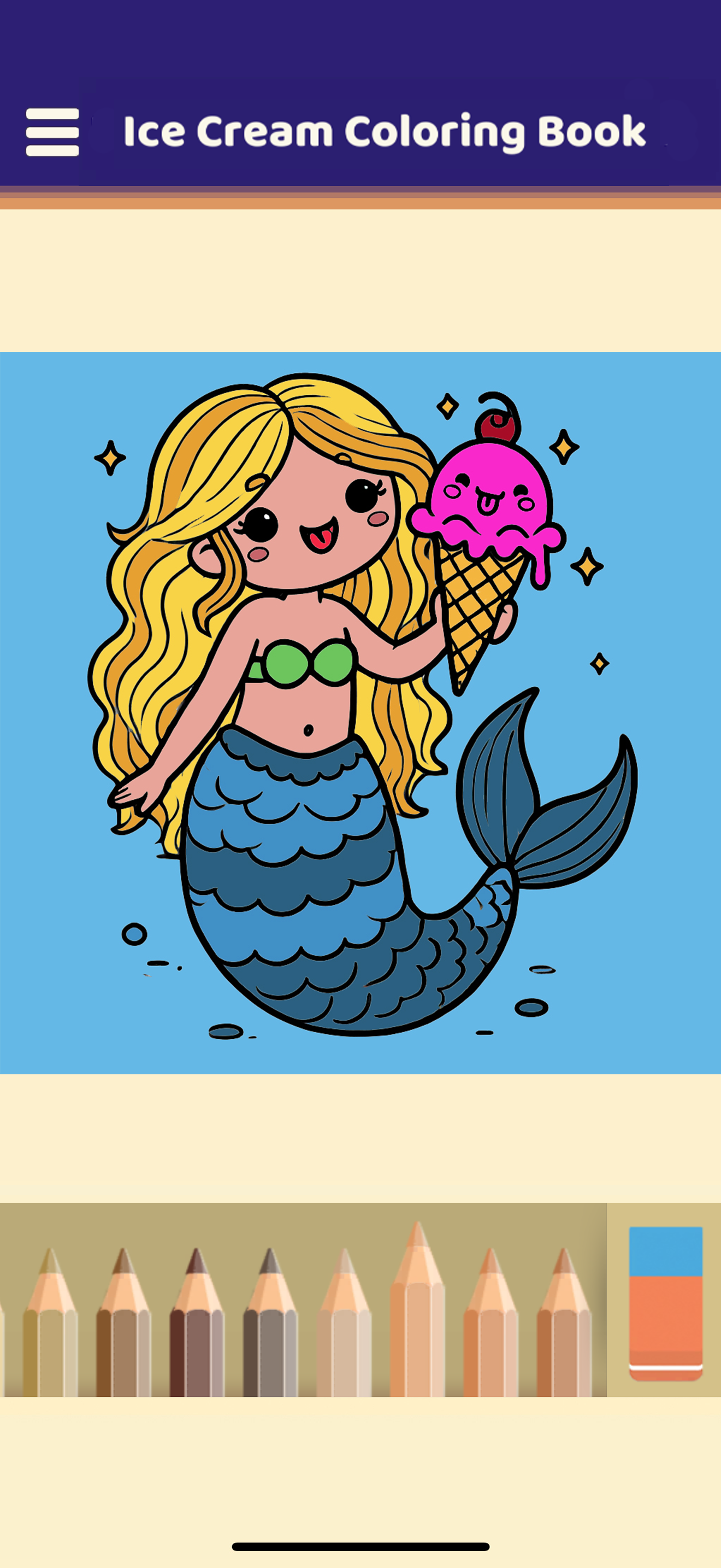 My Ice Cream Coloring Book Game Screenshot