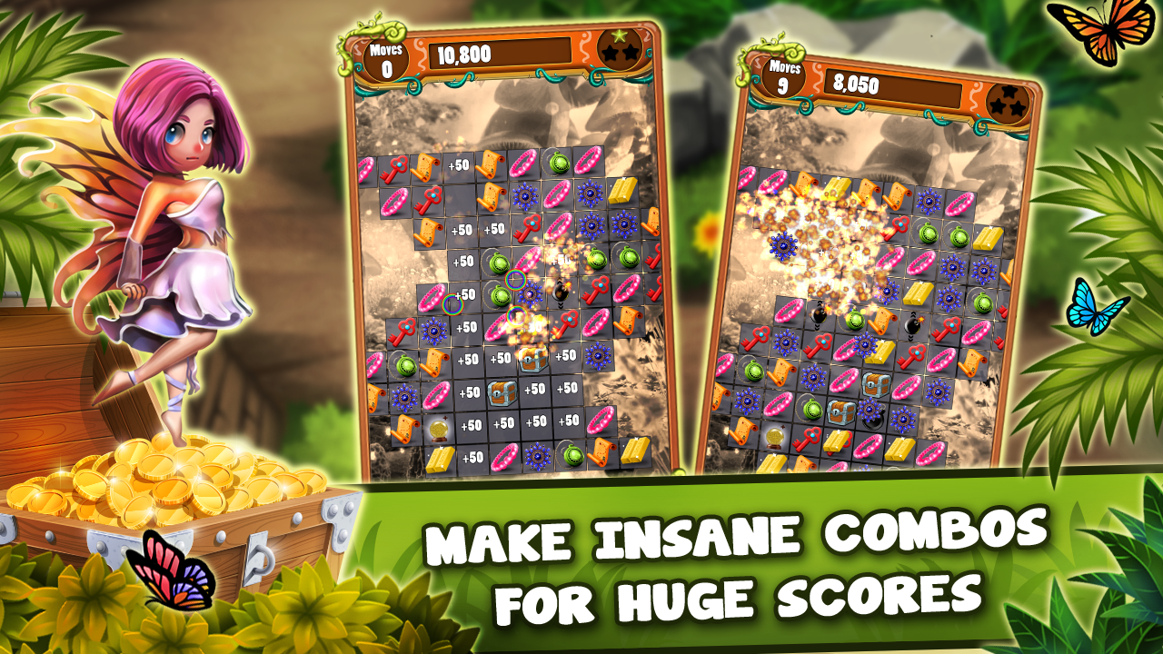 Match 3 Jungle Treasure Game Screenshot
