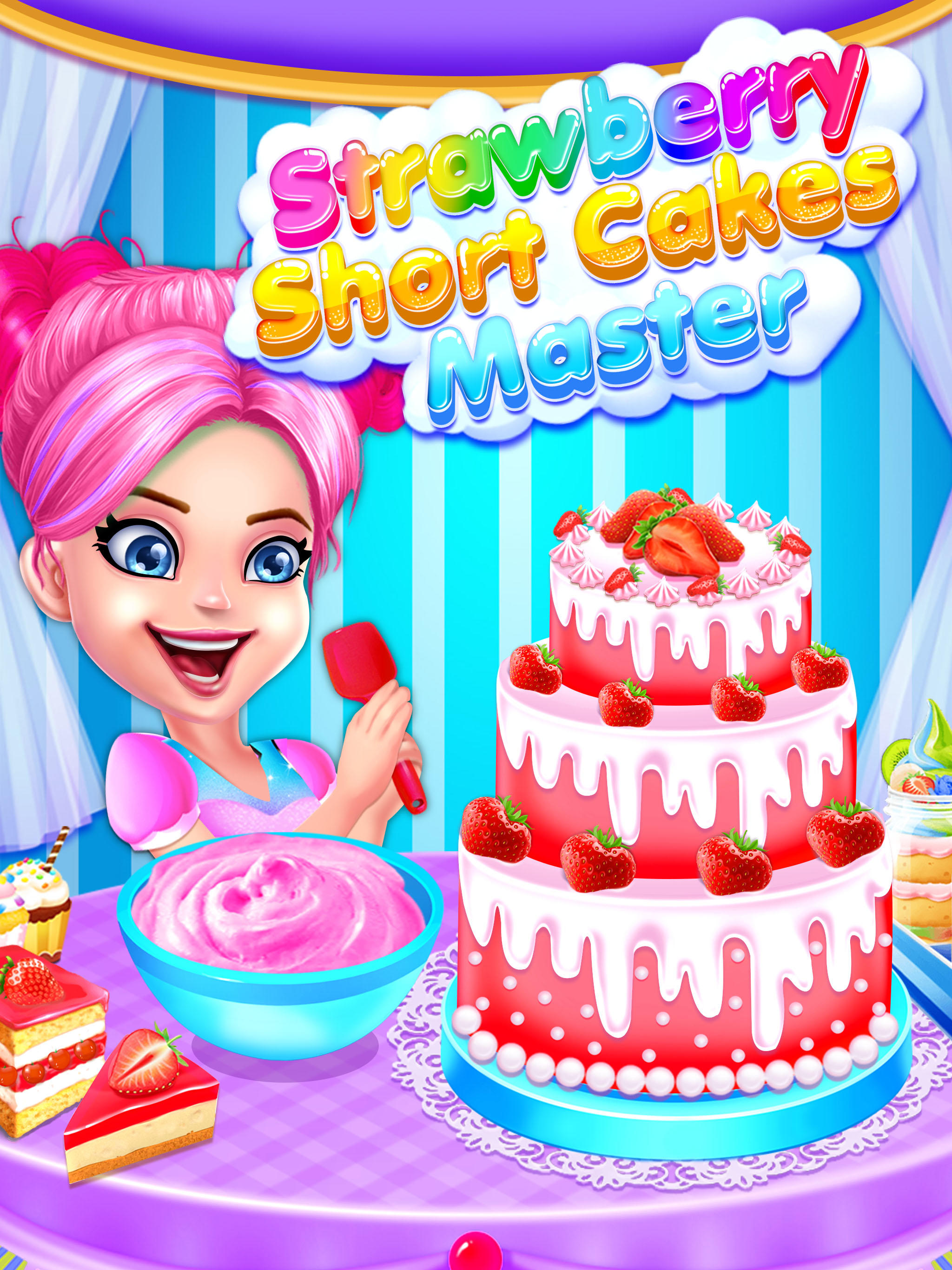 Fun 3D Cake Cooking Game My Bakery Empire Color, Decorate & Serve Cakes -  Ice Cream Hearts Cake - YouTube