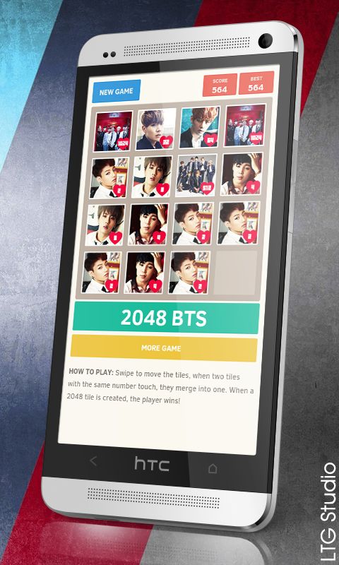 🌟 2048 BTS Bangtan Boys Game 게임 스크린 샷
