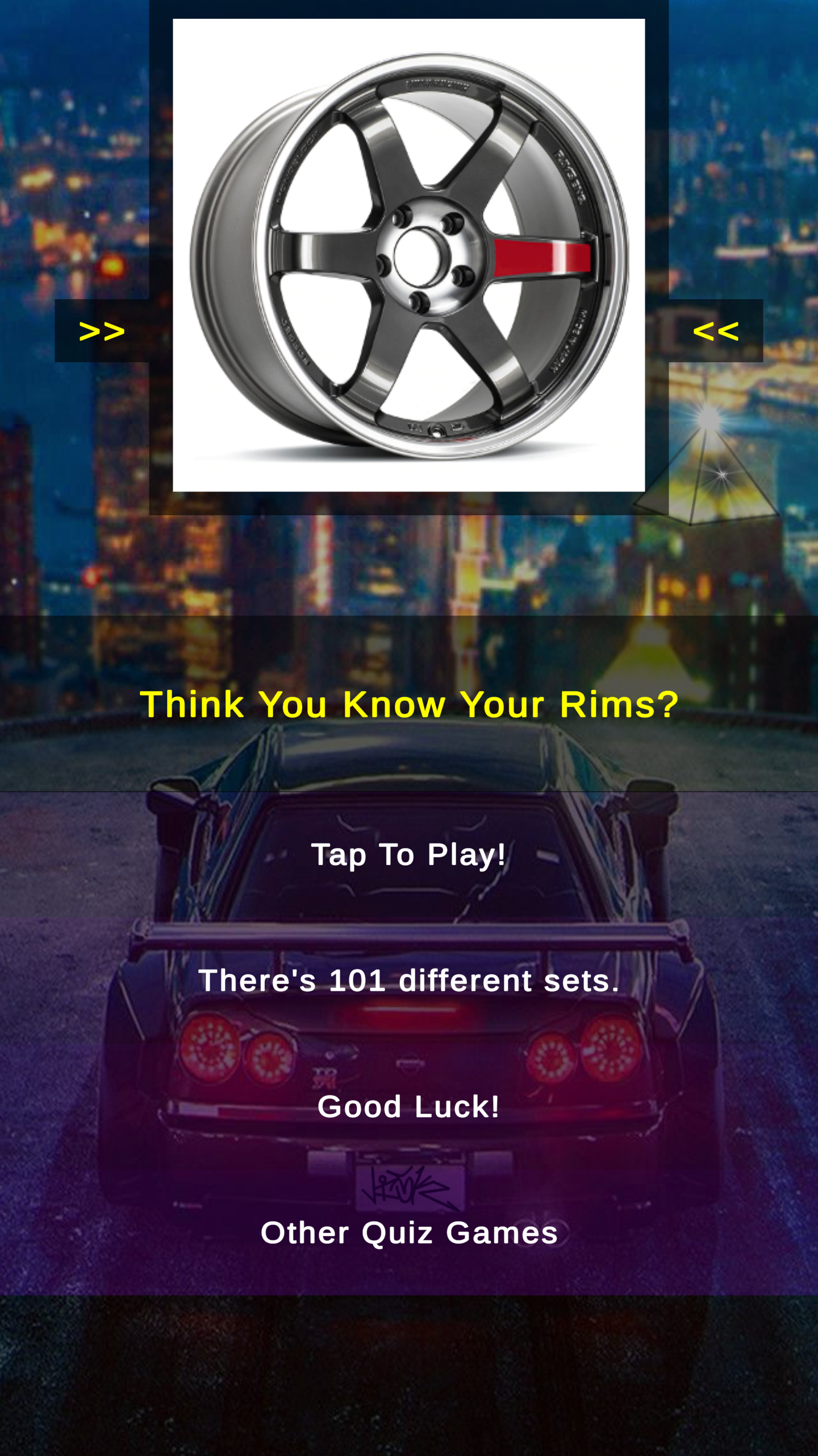 Drift Car Wheels And Rims Quiz Game Screenshot