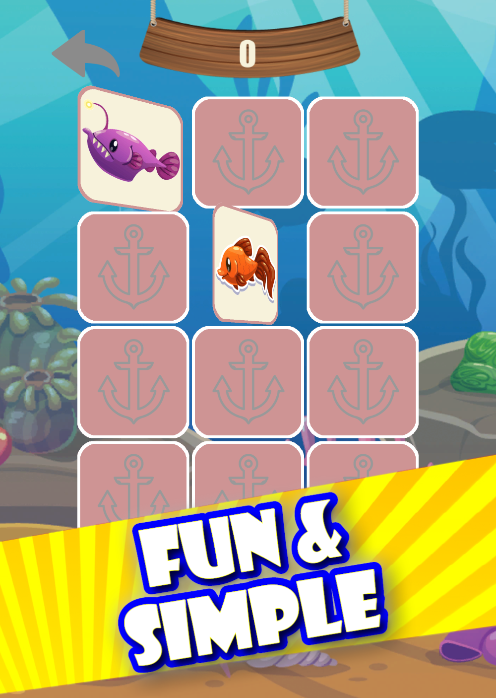 Memory game - Ocean fish Game Screenshot