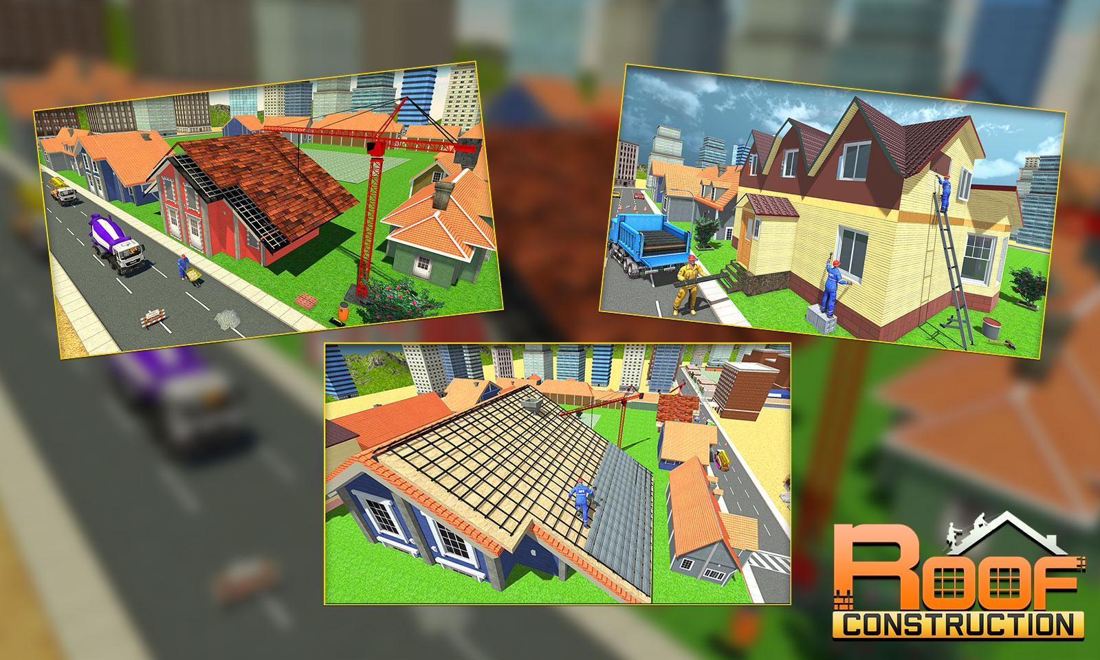 Modern House Roof Construction Game Screenshot