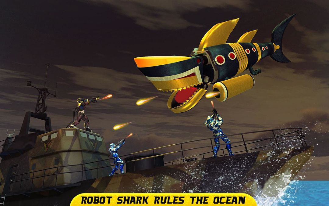 真正的機器人鯊魚游戲：憤怒的鯊魚機器人變換遊戲截圖