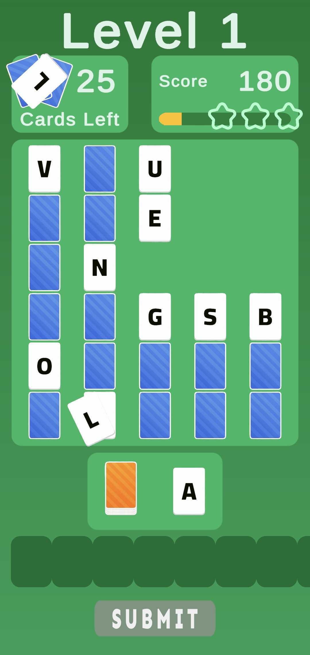 Flip Word Solitaire ゲームのスクリーンショット