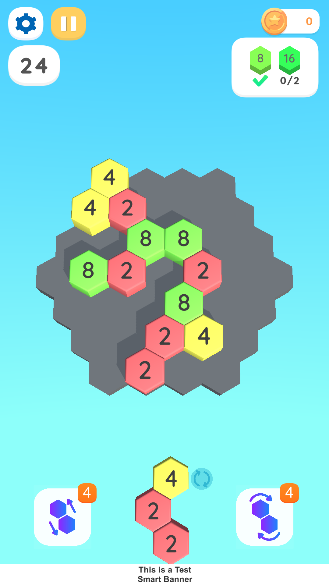 2048 Hexagon - Merge Puzzle 3D 게임 스크린샷