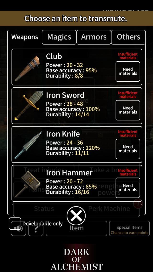 Dark of Alchemist - Dungeon Cr Game Screenshot