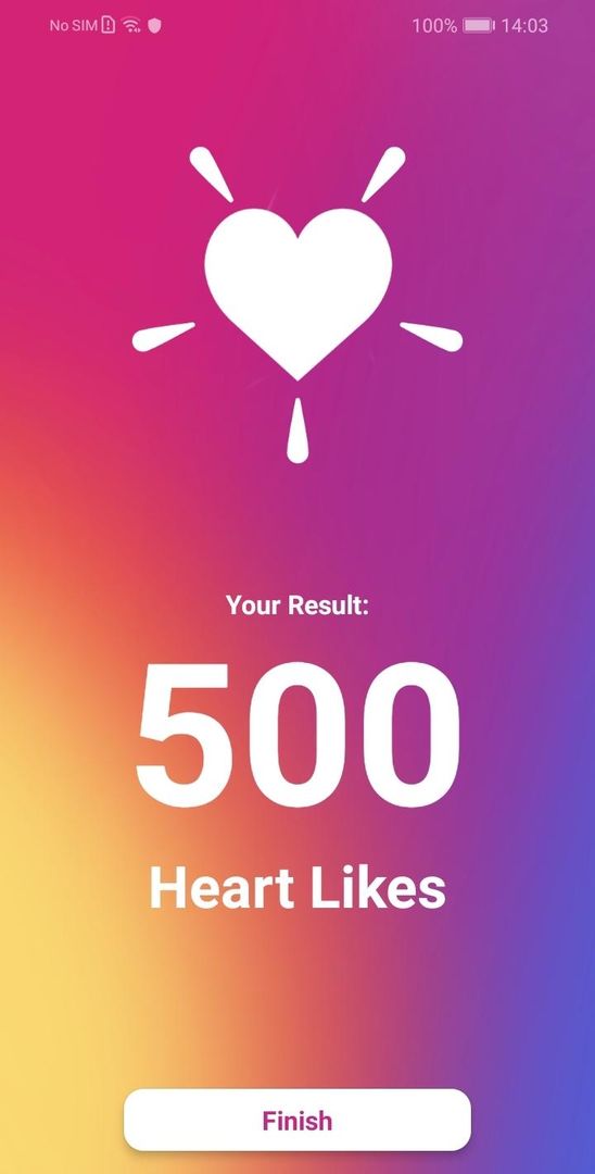Screenshot of Heart Likes - Insta Popularity Guess Game