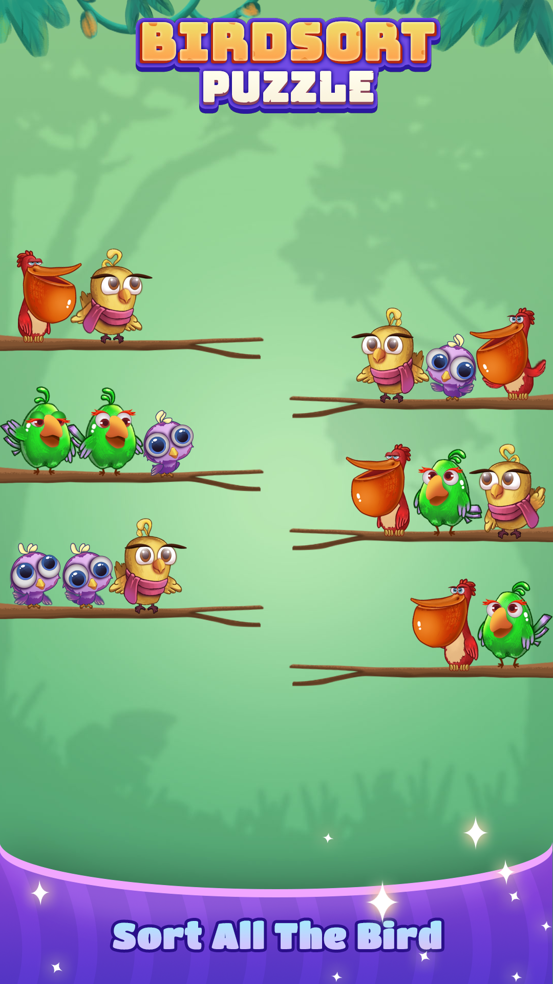 Bird Sort Puzzle - Color Fun Game Screenshot