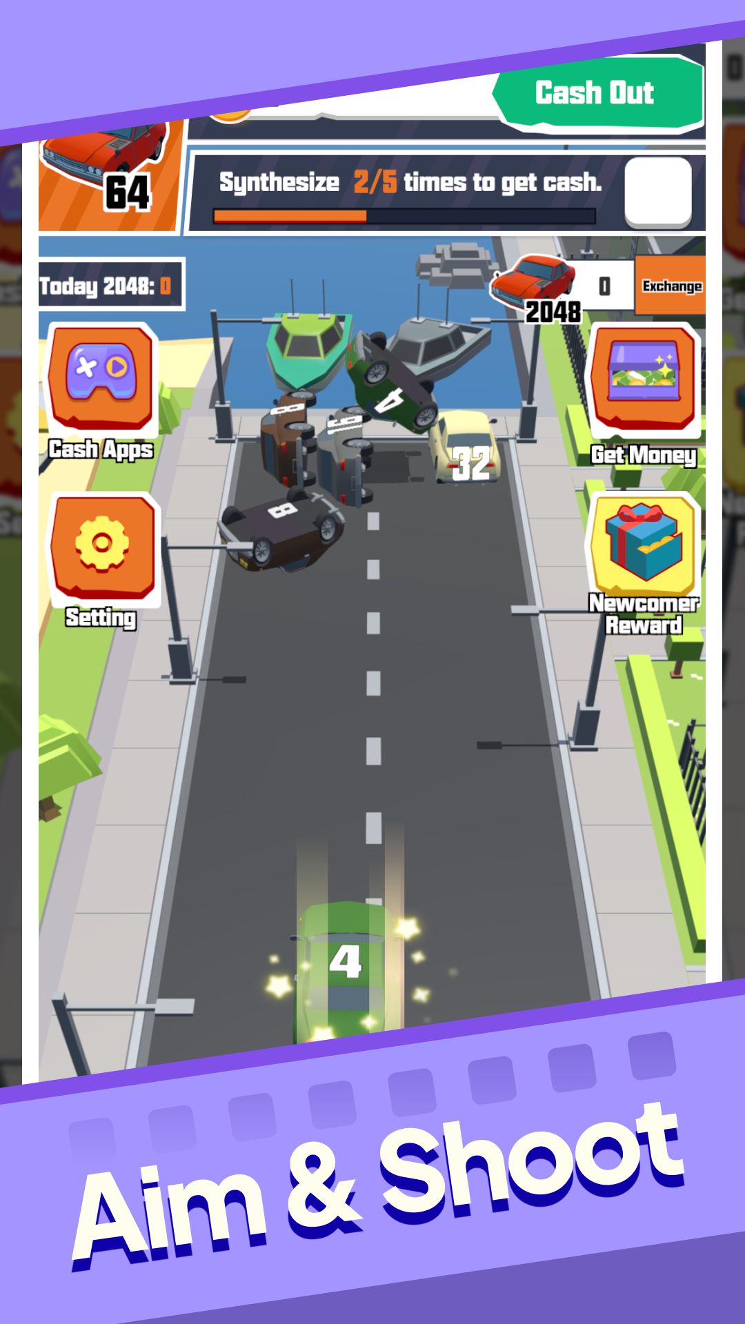 Screenshot of 2048 Car Blast