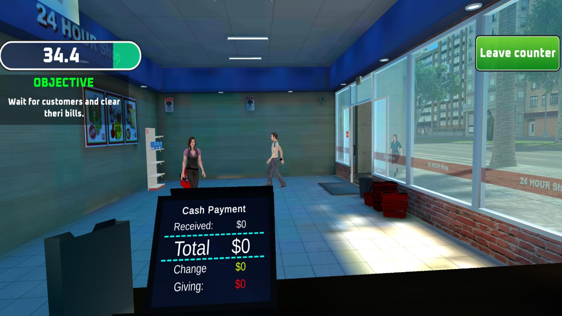 Cuplikan Layar Game Supermarket Simulator Cashier