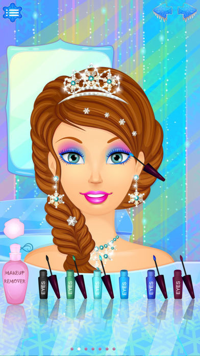 Snow Queen Salon - Frosted Princess Makeover Game 게임 스크린 샷