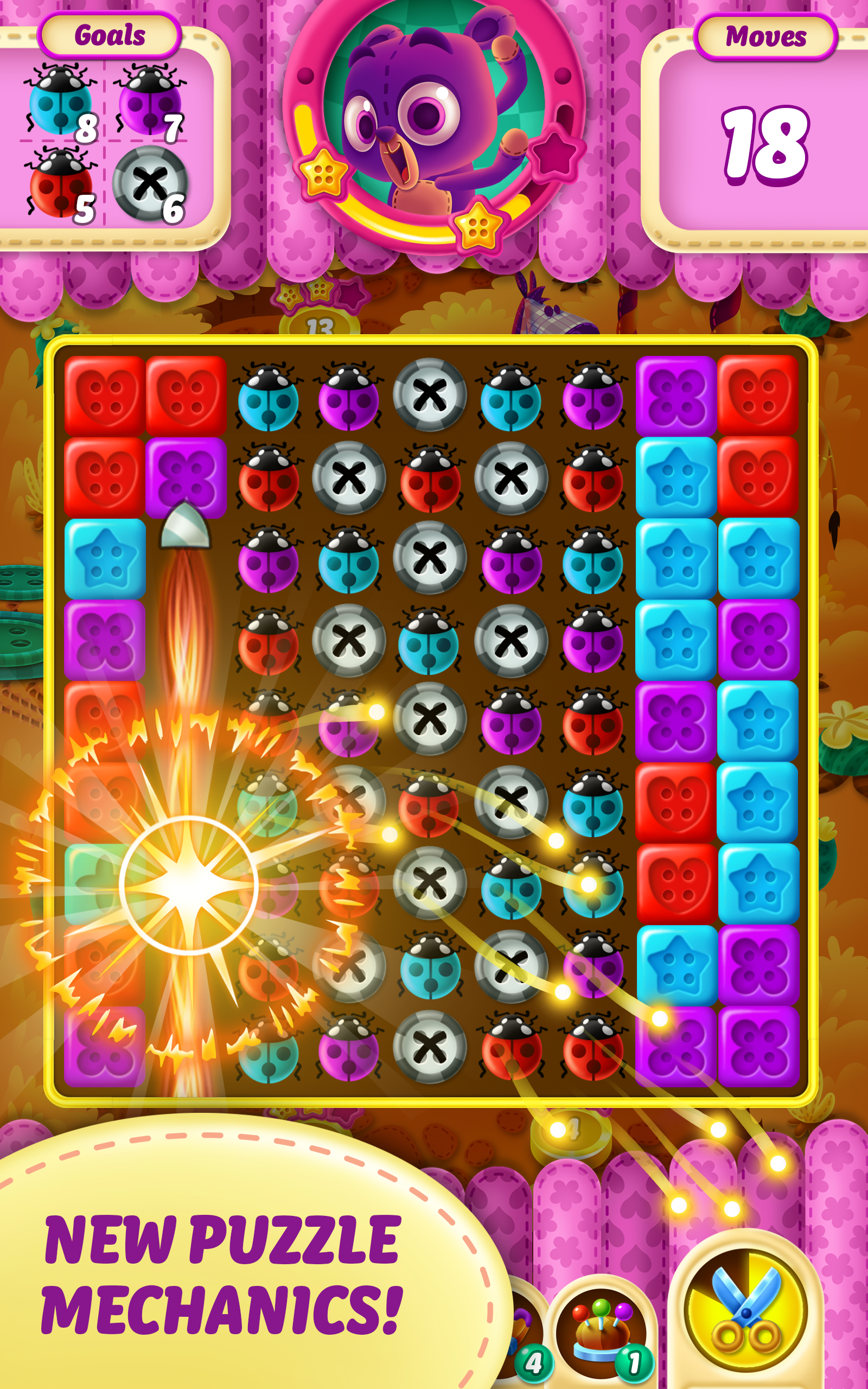 Button Blast - Dress Up Match-3 Puzzle Game Screenshot
