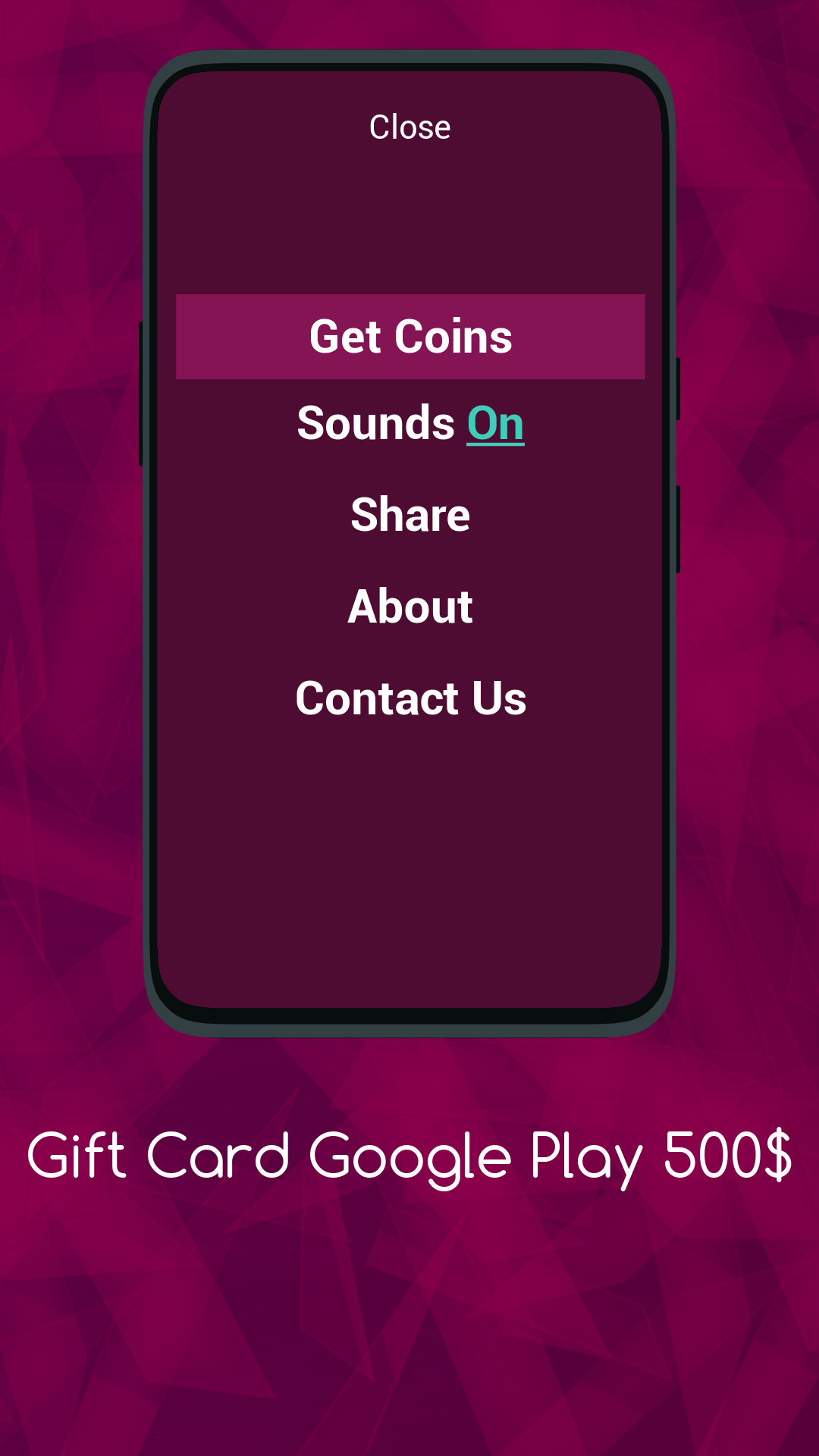 Screenshot of Google Play  dr500 Card Win