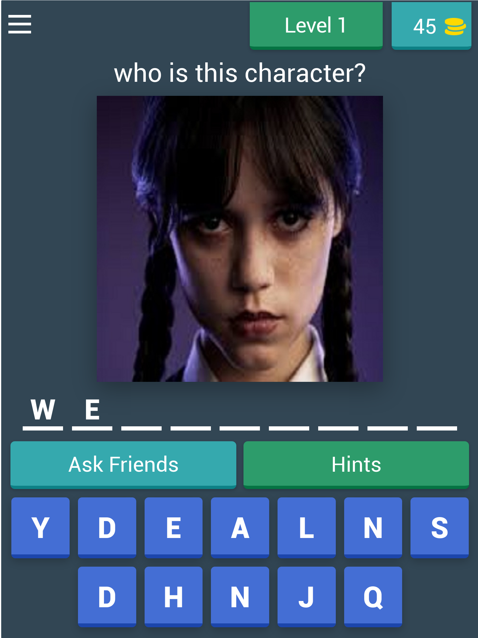 Screenshot of 2023 + Wednesday Addams Quiz