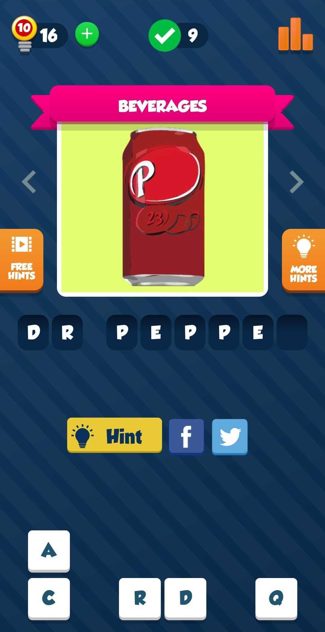 Screenshot of Food Quiz