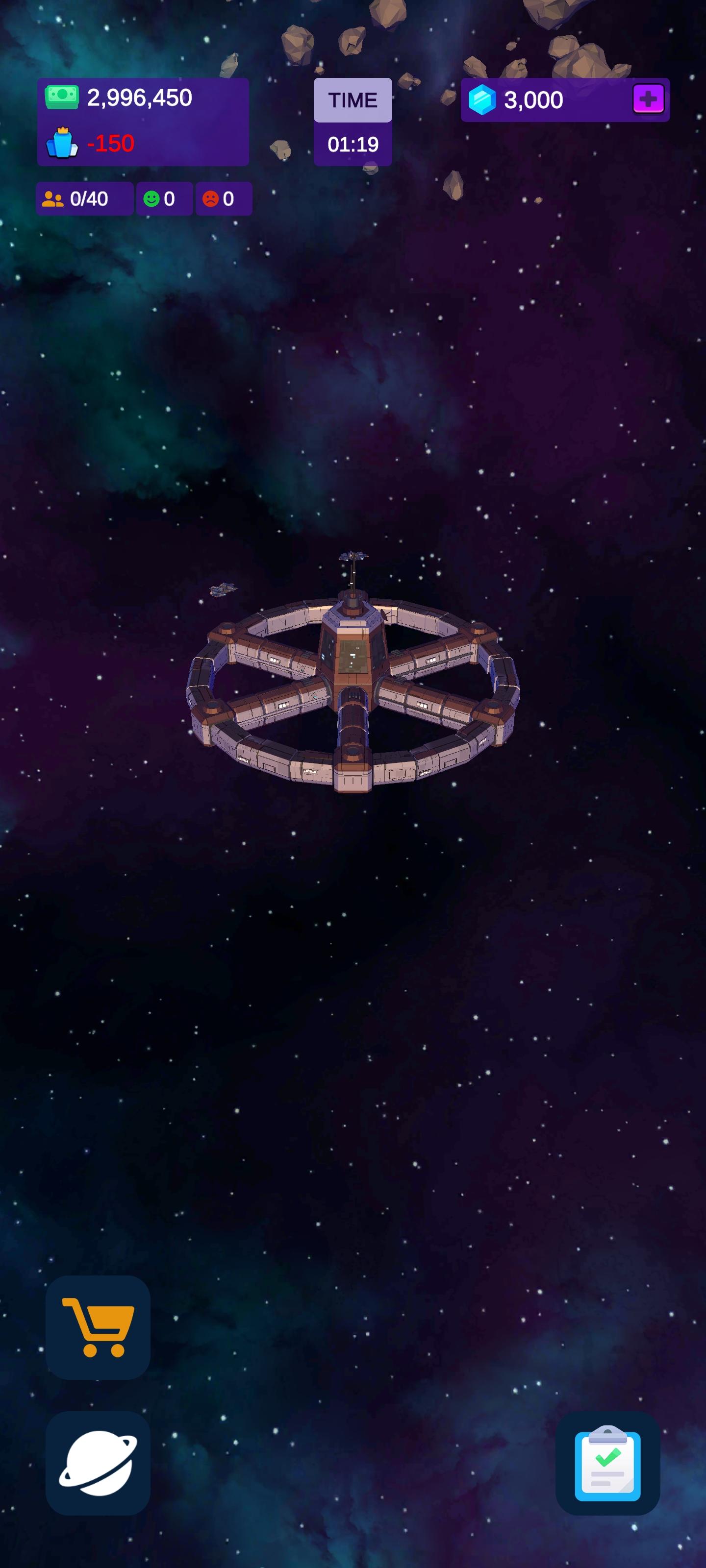 Screenshot of Space Travel Tycoon Idle Game
