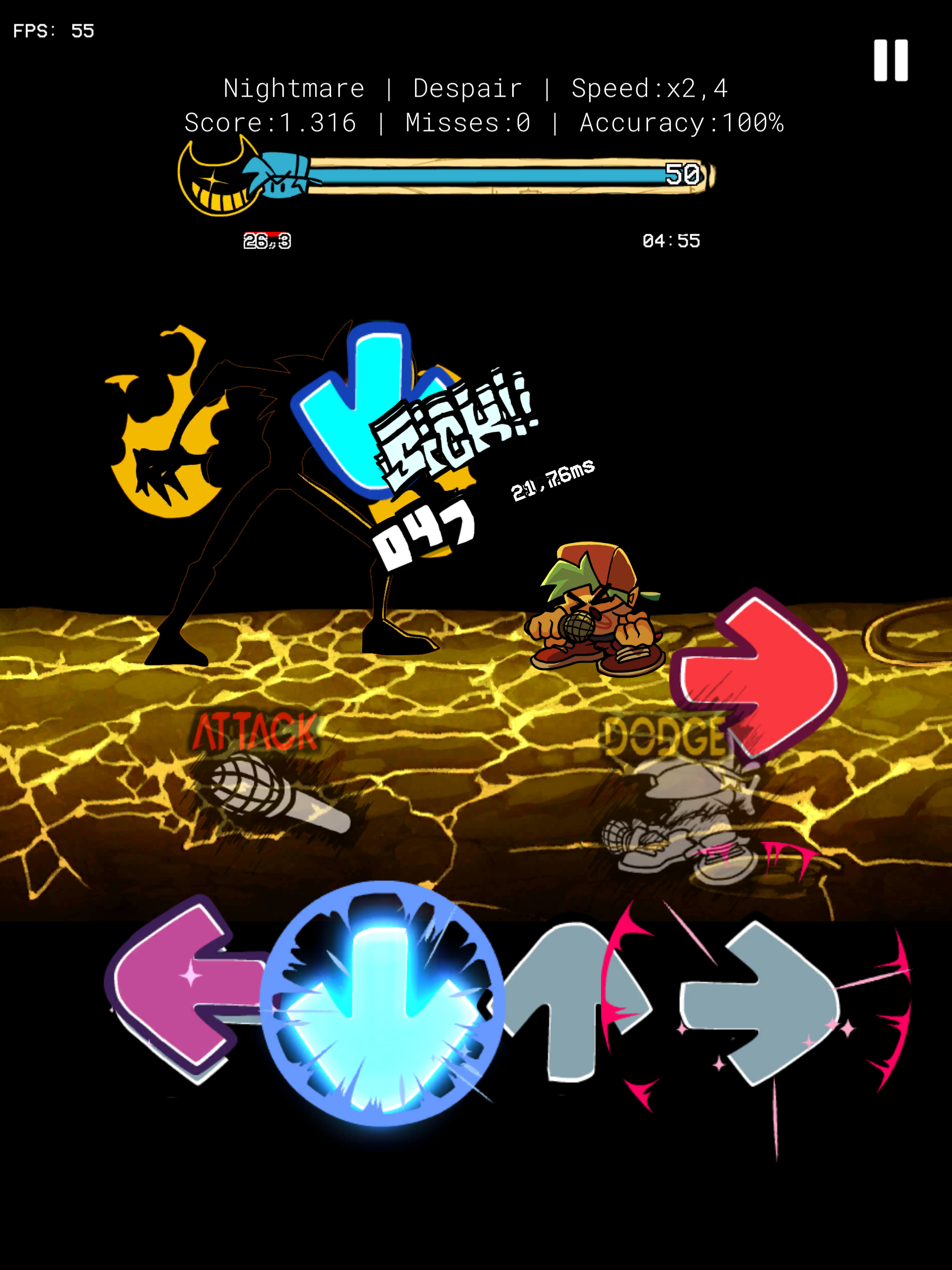 Screenshot of FNF Undertale Mix Door Lore