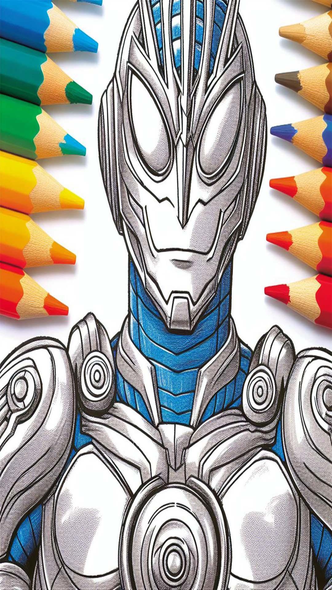 Coloring Ultraman Zero Cosmos Game Screenshot