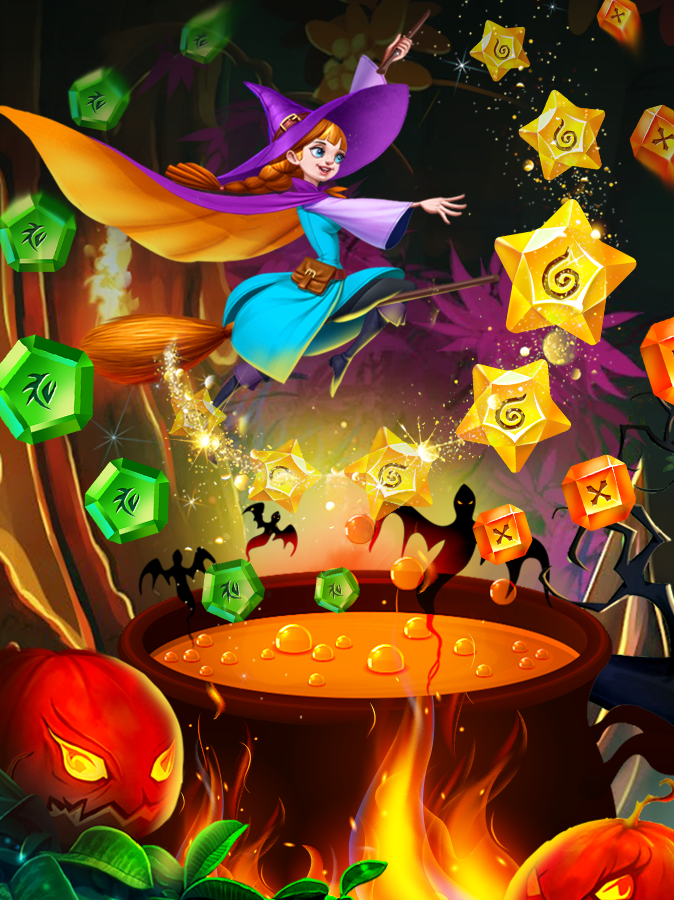 Witch Puzzle Diamond Quest Game Screenshot