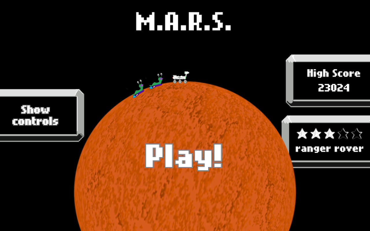 MARS Mission Rover Avoid Slug Game Screenshot
