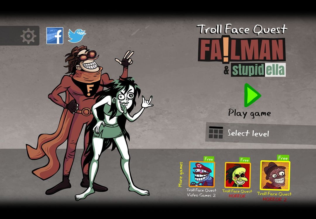 Troll Face Quest: Stupidella and Failman screenshot game