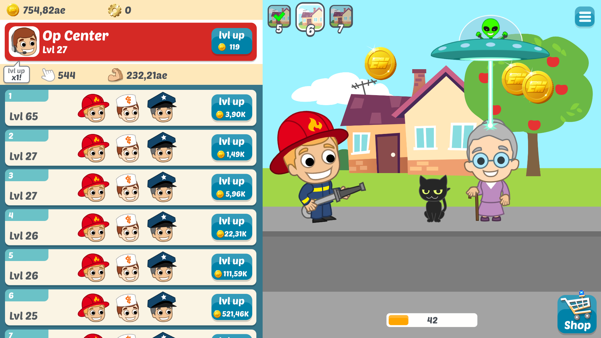 EMERGENCY Idle Tycoon – Granny, Cat & Thief Game Screenshot