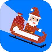 Санта-Клаус едет на лыжах в город