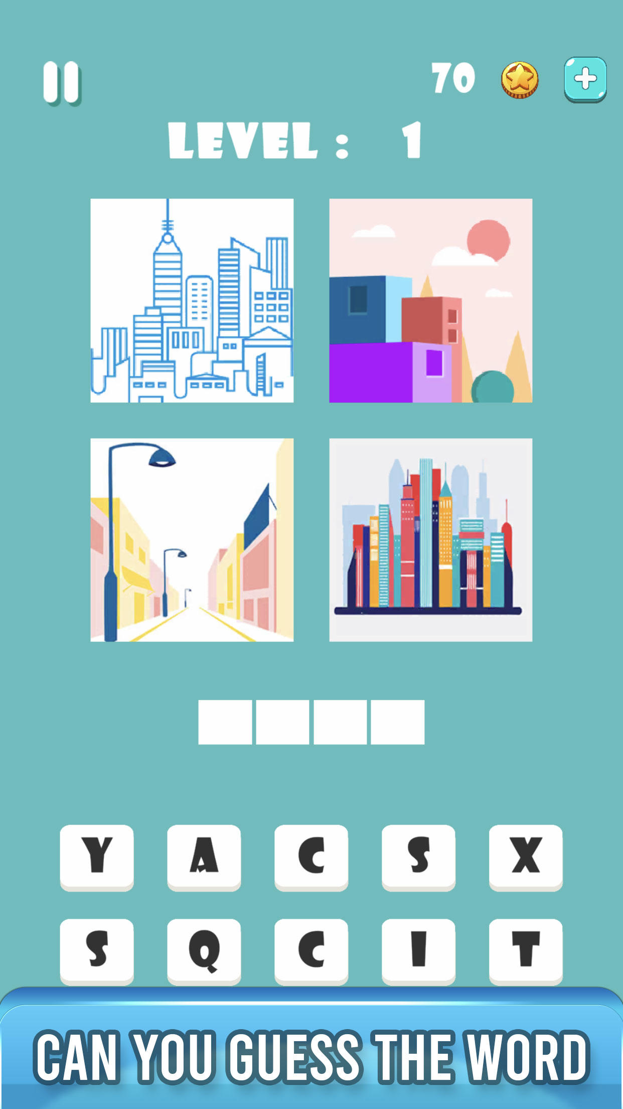 4 Pics 1 Word Fun Quiz Games Game Screenshot