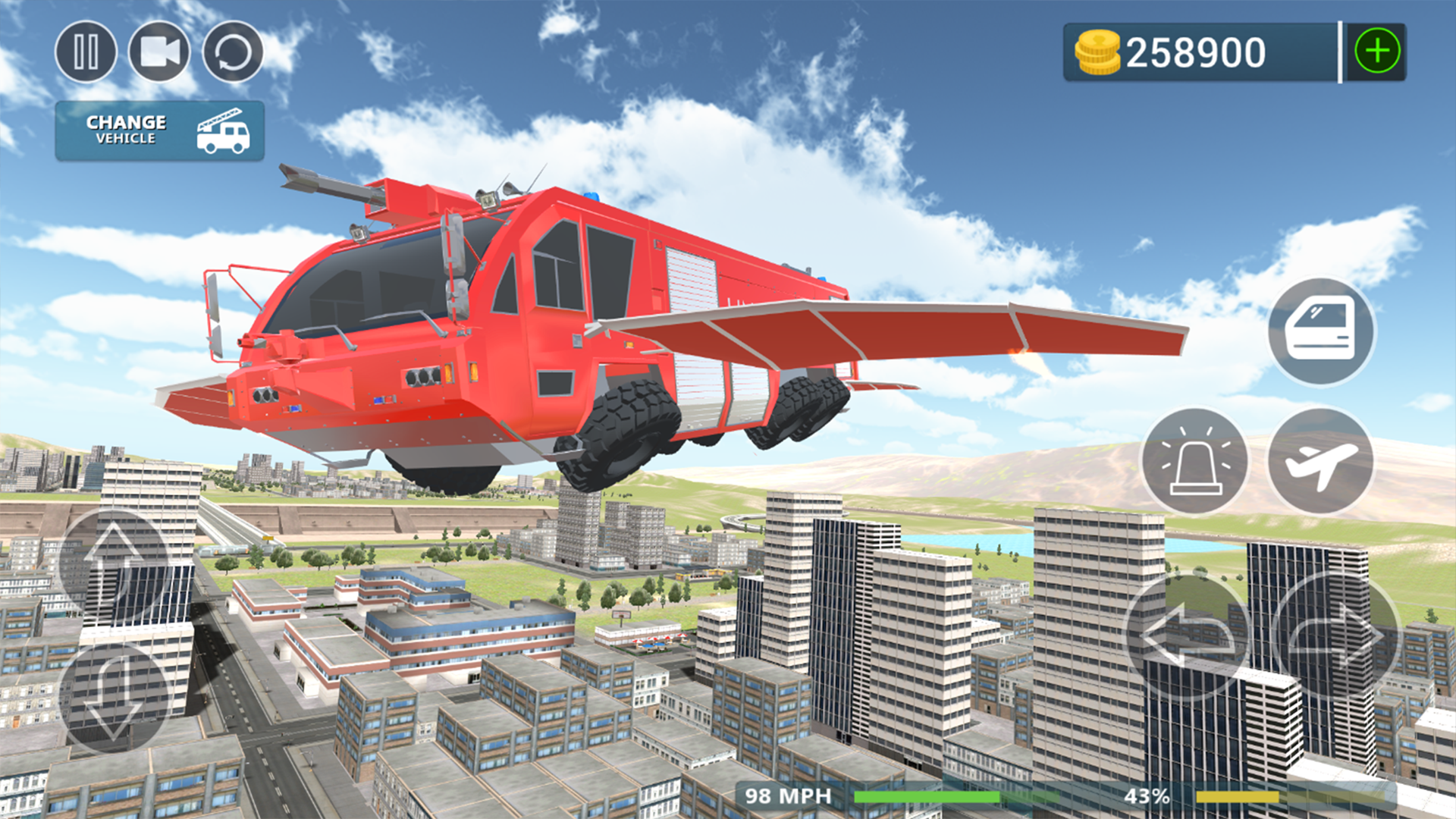Fire Truck Flying Car Game Screenshot
