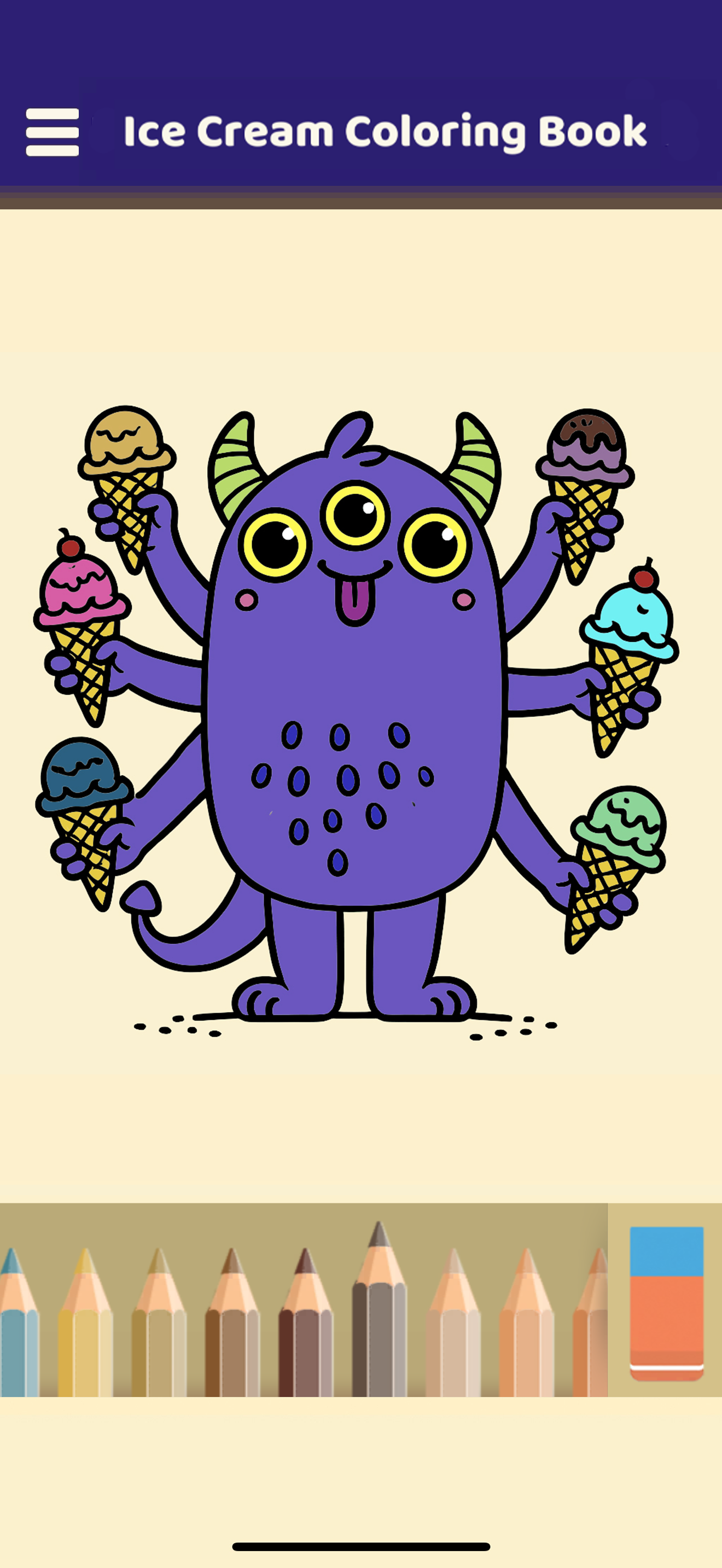 My Ice Cream Coloring Book Game Screenshot