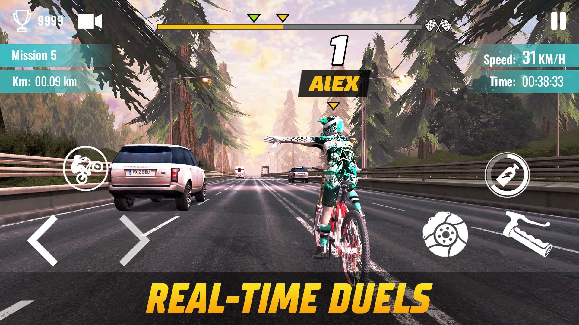 Captura de Tela do Jogo Bicycle Rider: Traffic Racing